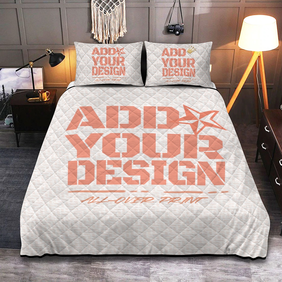 Quilt & Pillow Cases With  Edge-wrapping Strips