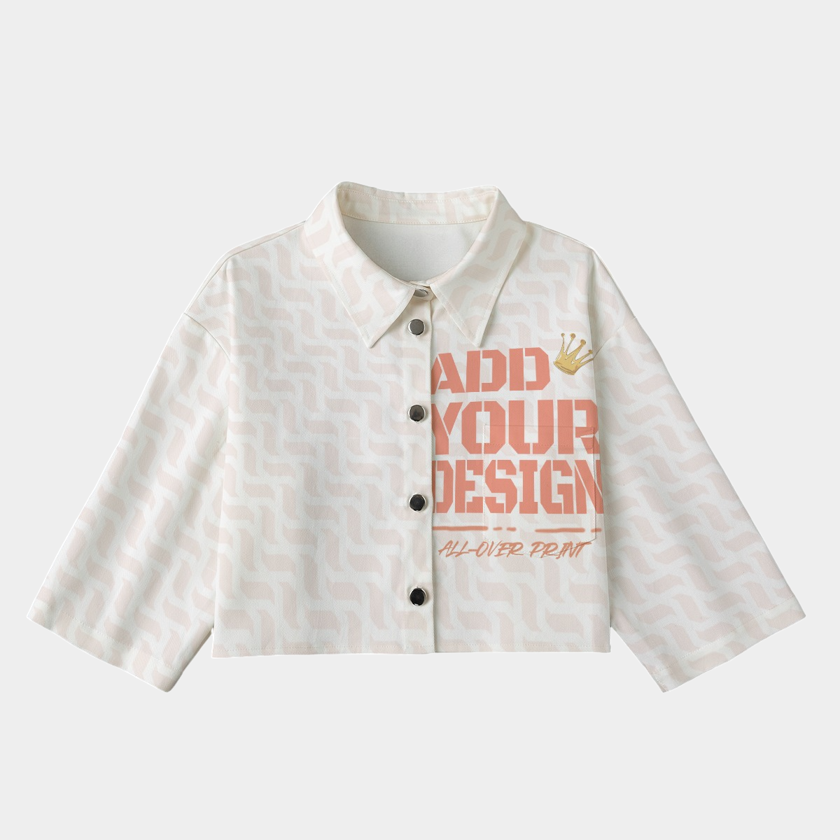 All-Over Print Women's Cropped Jacket | 245GSM Cotton
