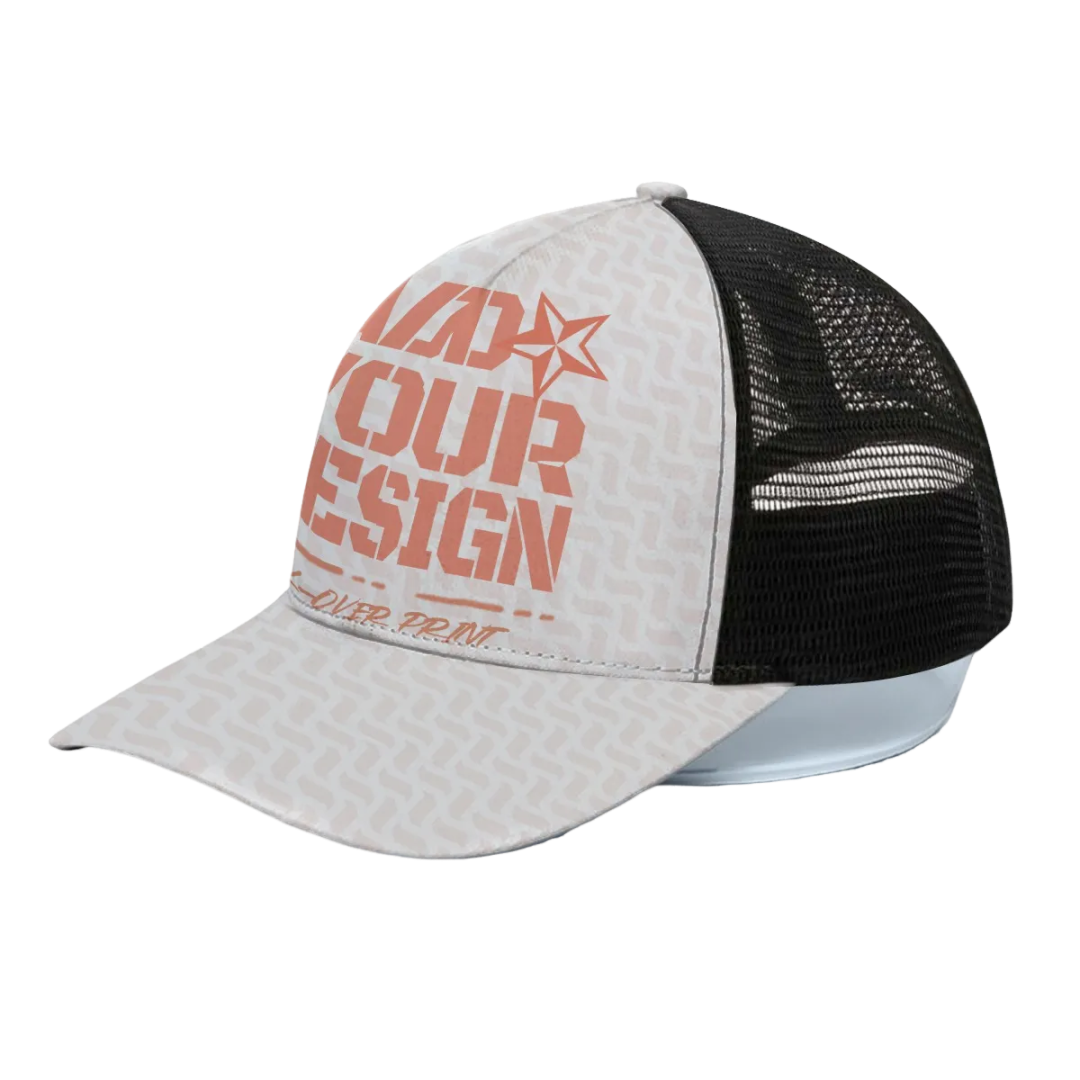 Unisex Trucker Hat With Black Half-mesh