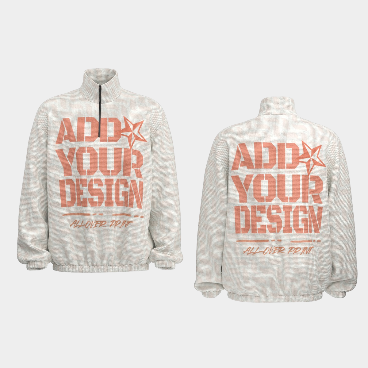 All-Over Print Unisex Turtleneck Zippered Sweatshirt