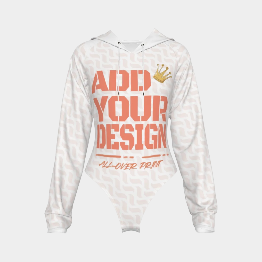 All-Over Print Women's Raglan Sleeve Hooded Bodysuit