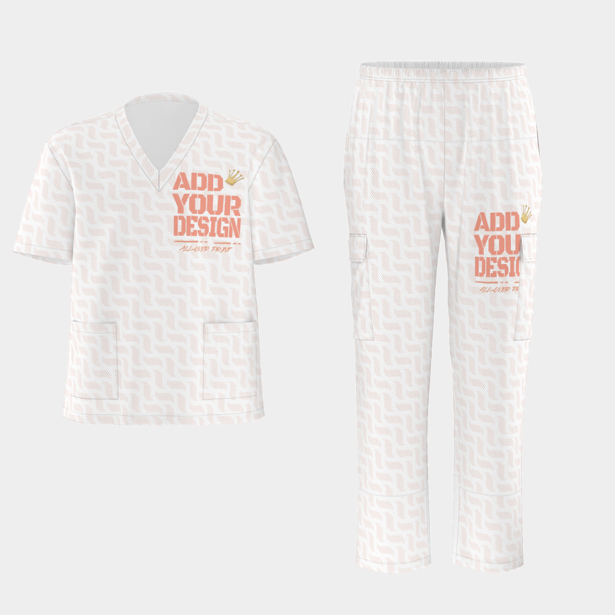 All-Over Print Unisex Scrub Set|Birdseye