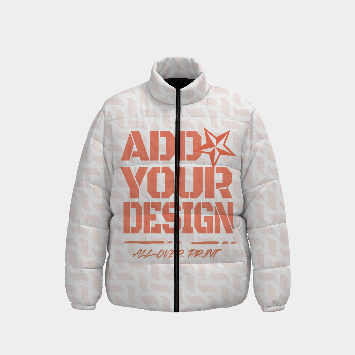 All-Over Print Unisex Stand-up Collar Down Jacket