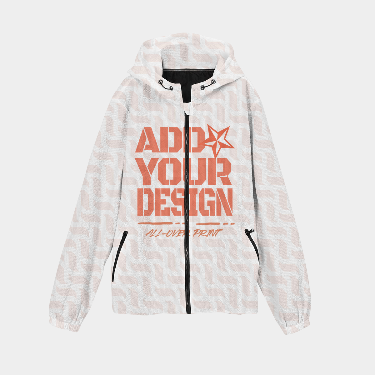 All-Over Print Men's Casual Zipper Jacket