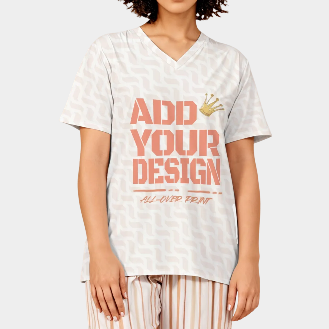 All-Over Print Women's Loose V-Neck Short-Sleeve T-Shirt