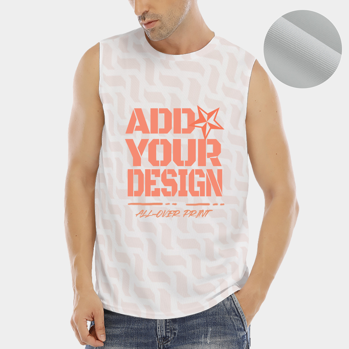All-Over Print Men's O-neck Tank Top|210GSM