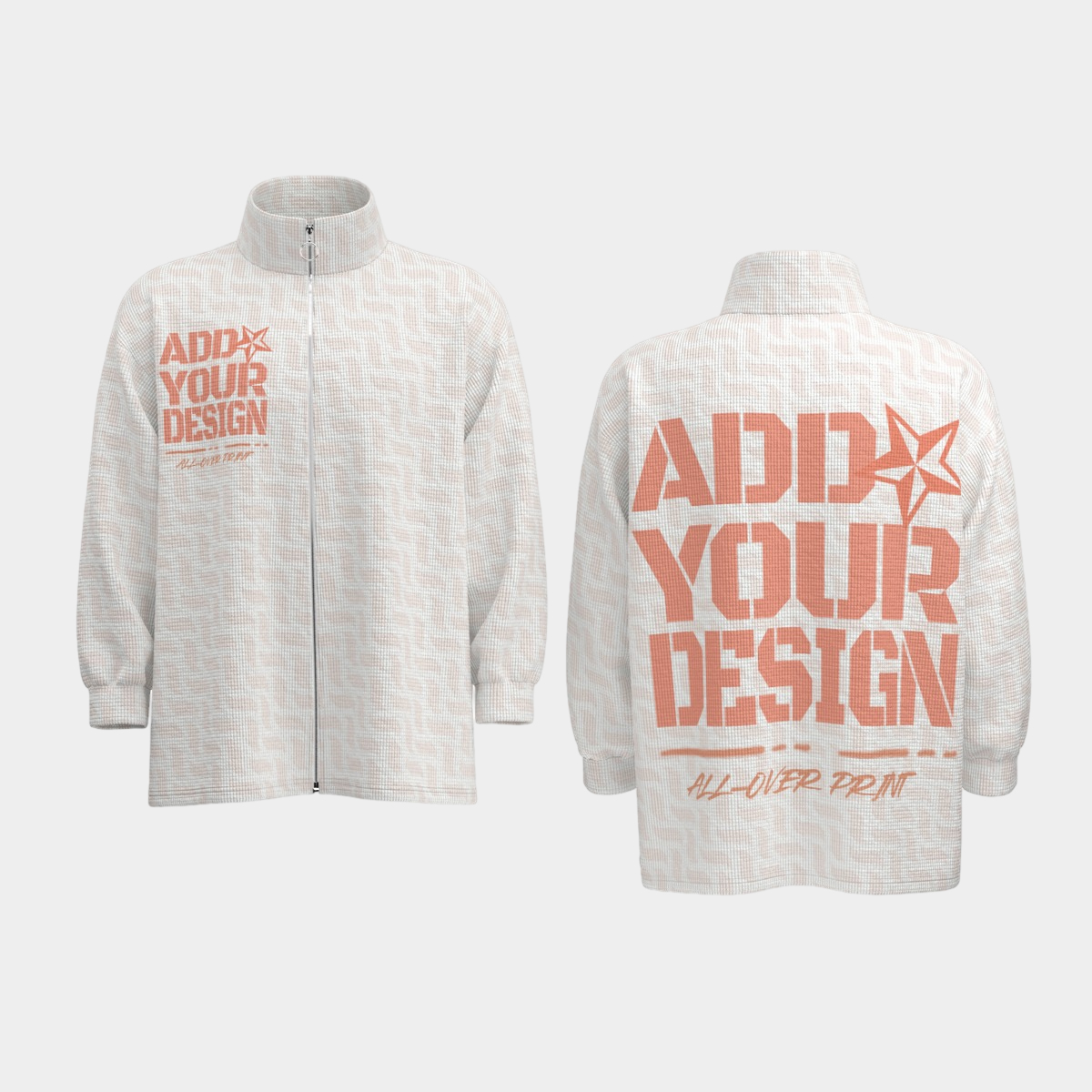 All-Over Print Unisex Stand Collar Zipped Jacket