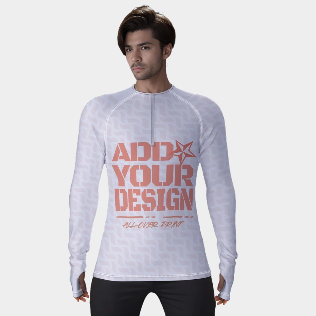 All-Over Print Men's Thumb Hole Compression Shirt|210GSM