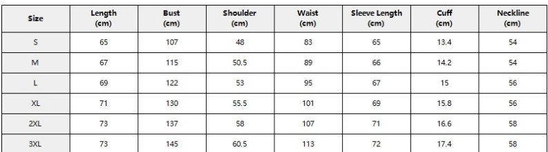 Sizing Chart for Kansas City Chiefs Leather Jacket