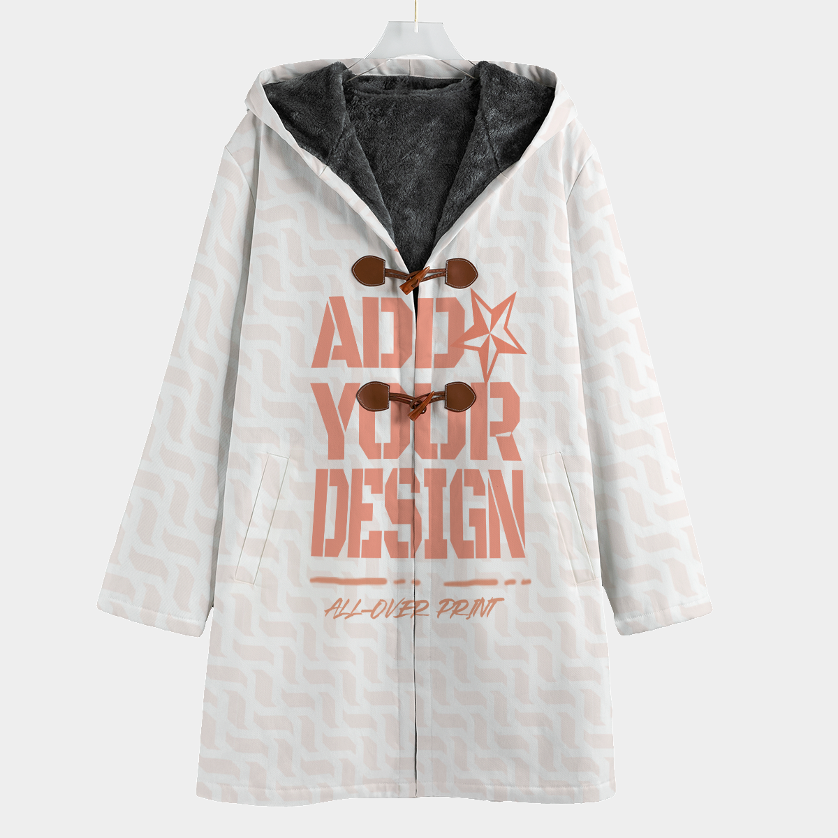 All-Over Print Men's Canvas Button Fleece Windbreaker