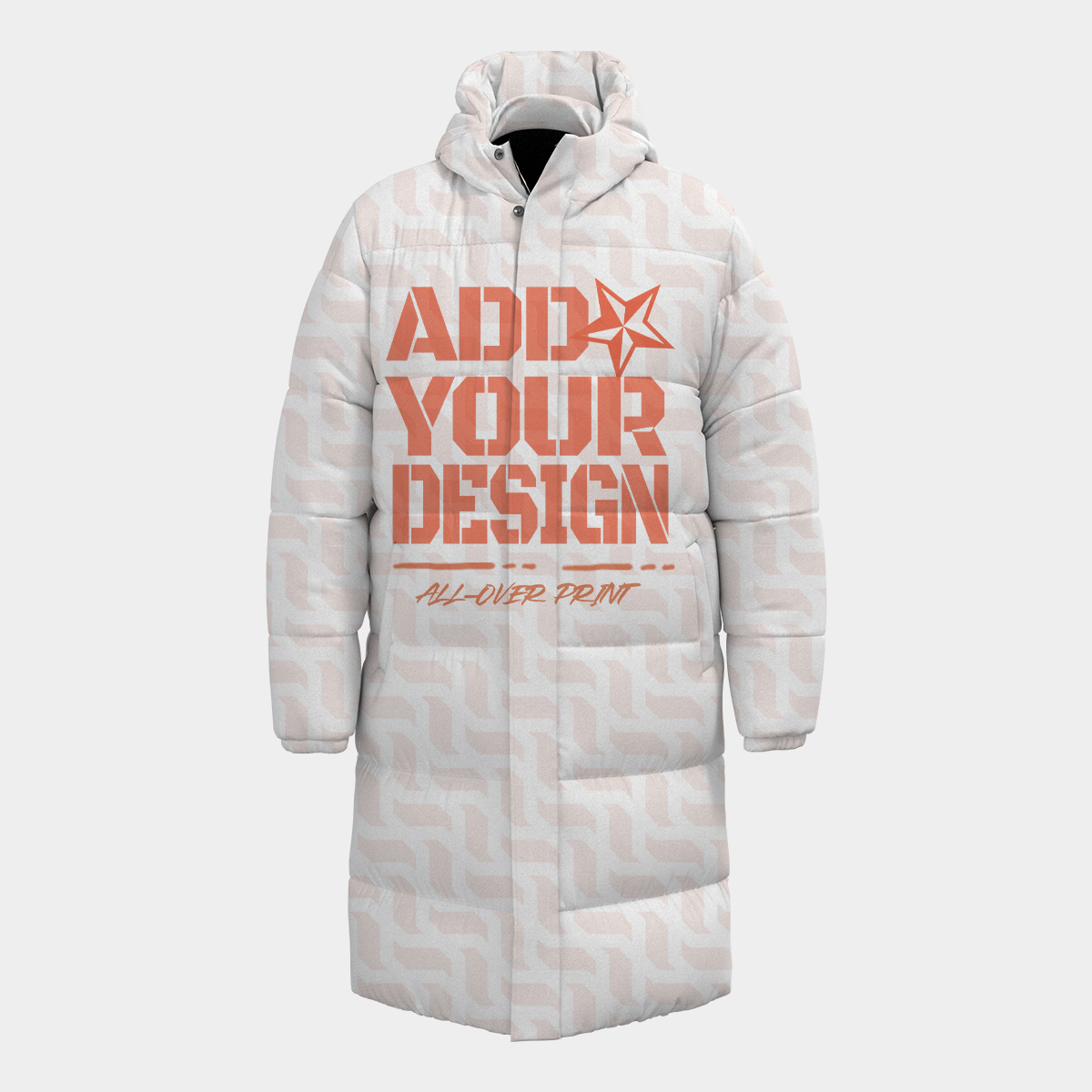 All-Over Print Unisex Long Down Jacket