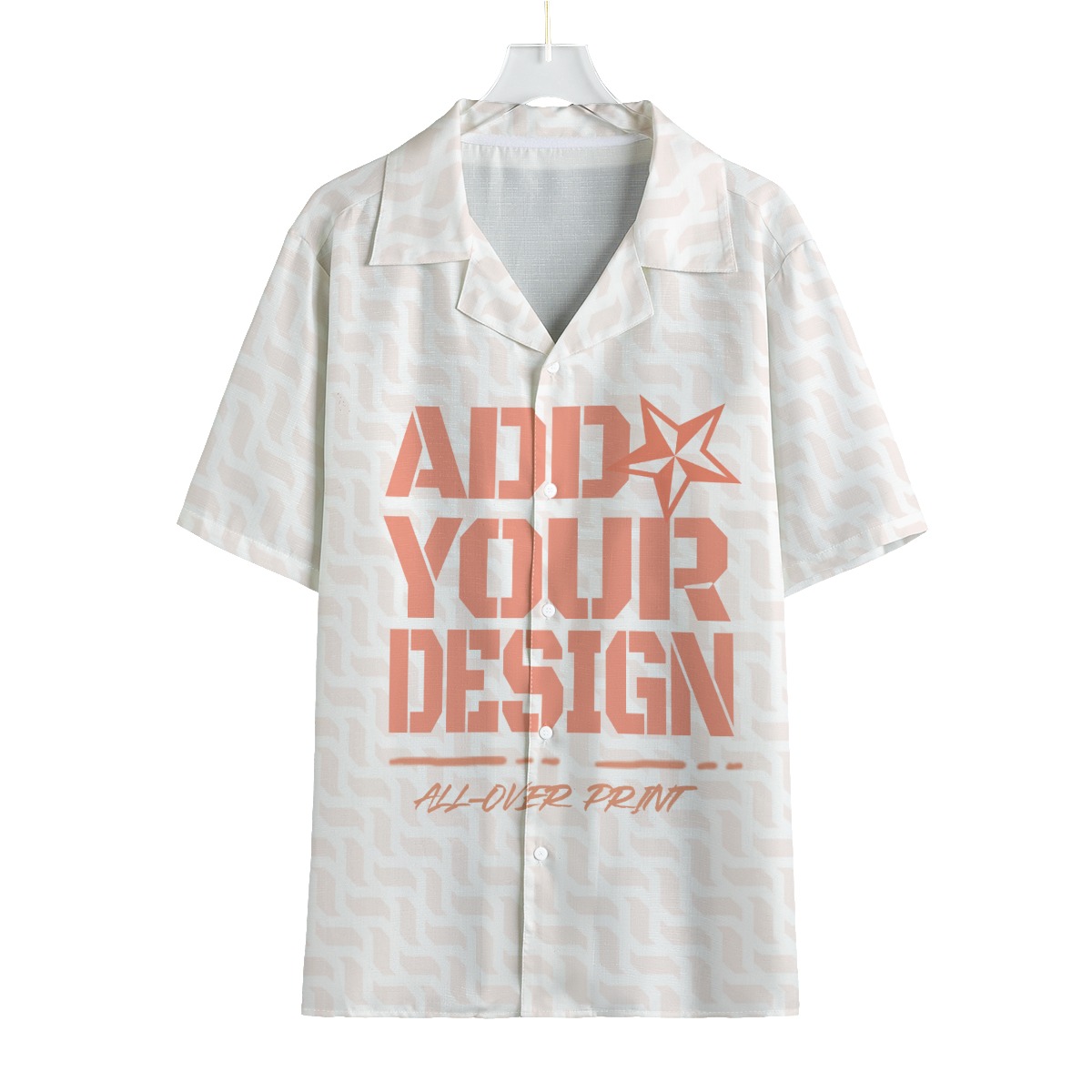 All-Over Print Men's Faux Linen Hawaiian Shirt