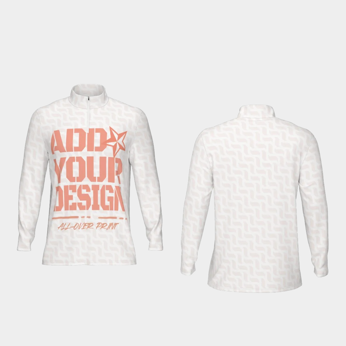 All-Over Print Men's Sports Collar Jersey With Long Sleeve| Interlock