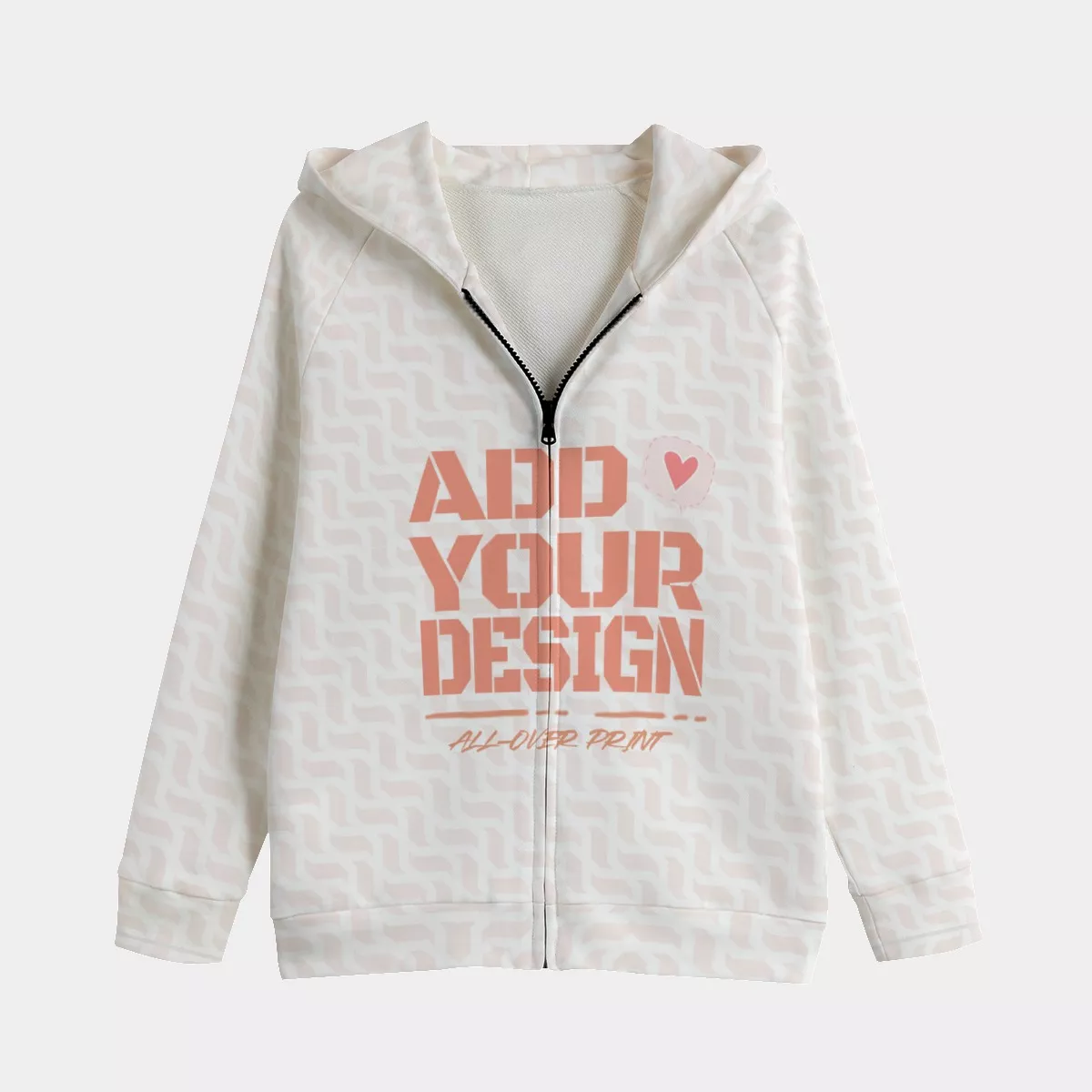 All-Over Print Kid's Zip Up Raglan Sleeve Hoodie | 310GSM Cotton