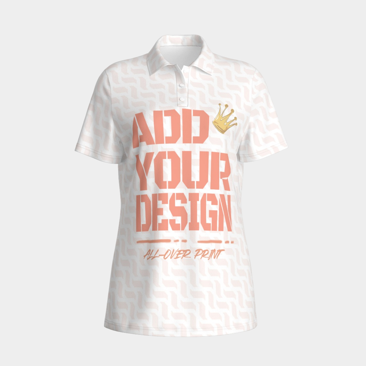 All-Over Print Women's Polo Collar Jersey
